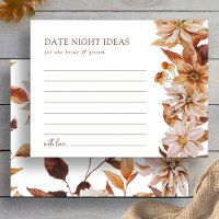 Elegant Fall Leaves Date Night Ideas Card