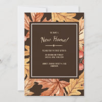 Elegant Fall Leaves New Home Announcement