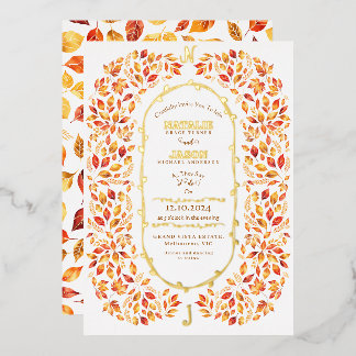 Elegant Fall Leaves Rustic Boho Wedding