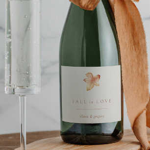 Elegant Fall Leaves Sparkling Wine Label