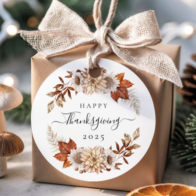 Elegant Fall Leaves Thanksgiving Favour Tags (Creator Uploaded)