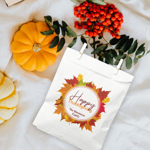 Elegant Fall Maple Leaves Wreath Thanksgiving Favour Bags