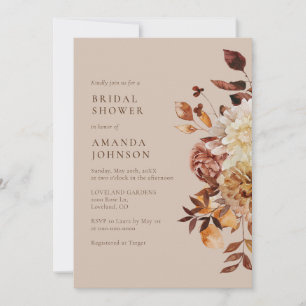 Elegant Fall Modern Bridal Shower Invitation