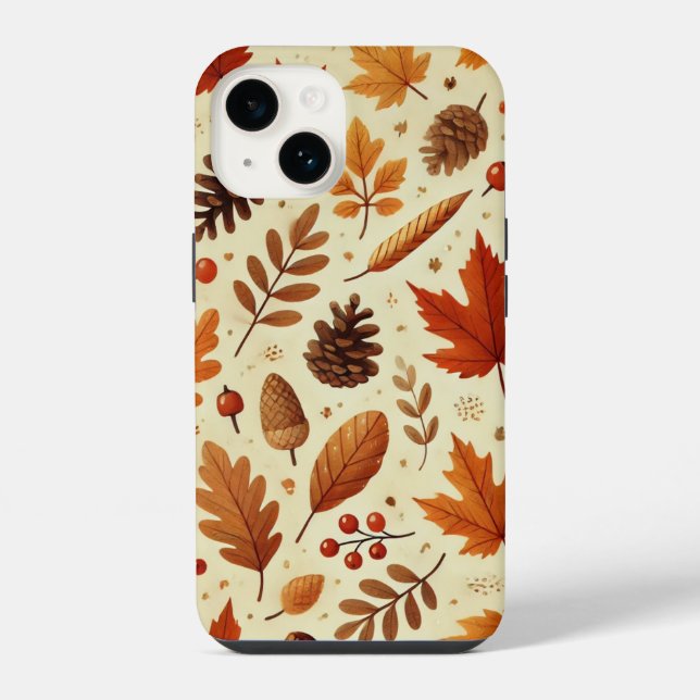 Elegant Fall Pattern iPhone Case (Back)