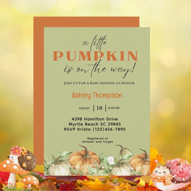 Elegant Fall Pumpkin Baby Shower Invitation (Creator Uploaded)