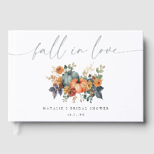 Elegant Fall Pumpkin Bridal Shower Guest Book