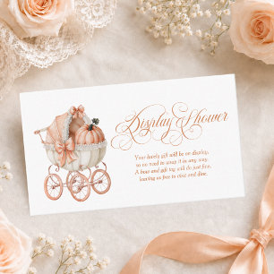 Elegant Fall Pumpkin Display Shower Baby Shower Enclosure Card