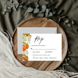 Elegant Fall Pumpkin wedding RSVP Card