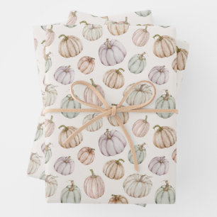 Elegant Fall Pumpkins Wrapping Paper Sheet