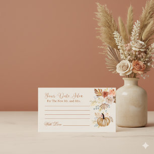 Elegant Fall Rustic Date Night Ideas Enclosure Card
