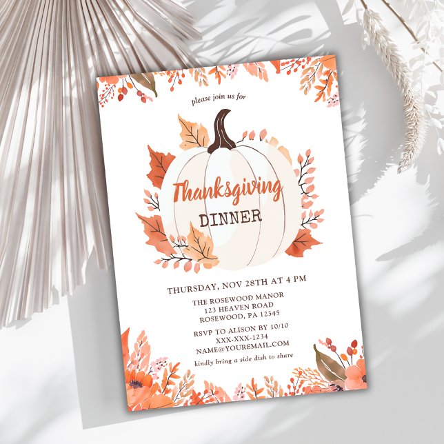 Elegant Fall Thanksgiving dinner  Invitation (Creator Uploaded)