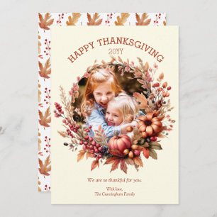 Elegant Fall Thanksgiving Photo Card