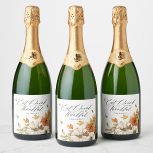 Elegant Fall Thanksgiving Theme Sparkling Wine Label