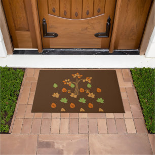 Elegant Fall Tree & Leaf Stylish Doormat