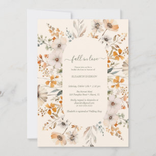 Elegant Fall Watercolor Apples and Flowers  Invitation