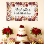 Elegant Fall Watercolor Floral 60th Birthday Banner<br><div class="desc">Celebrate in style with this elegant fall-themed birthday banner, featuring rich burgundy, gold, cream, and rust florals. The sophisticated design works beautifully for milestone birthdays, whether you're celebrating a 30th, 40th, 50th, 60th, 70th, or any age. Fully editable text allows you to personalise the name and age to fit your...</div>