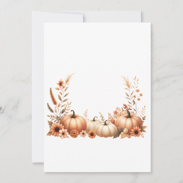 Elegant fall watercolor illustration invitation (Front)