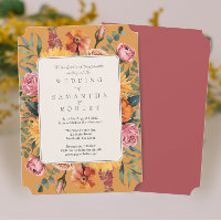 Elegant Fall Wedding Bold Floral Border