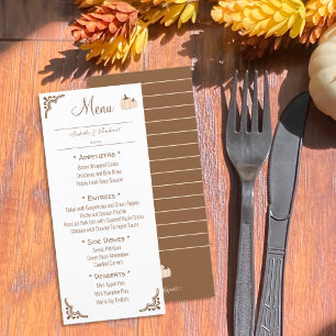 Elegant Fall Wedding Menu Card