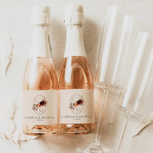 Elegant Fall Wedding Mini Champagne Bottle Labels