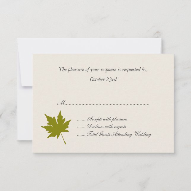 Elegant Fall Wedding Response Cards (Front)