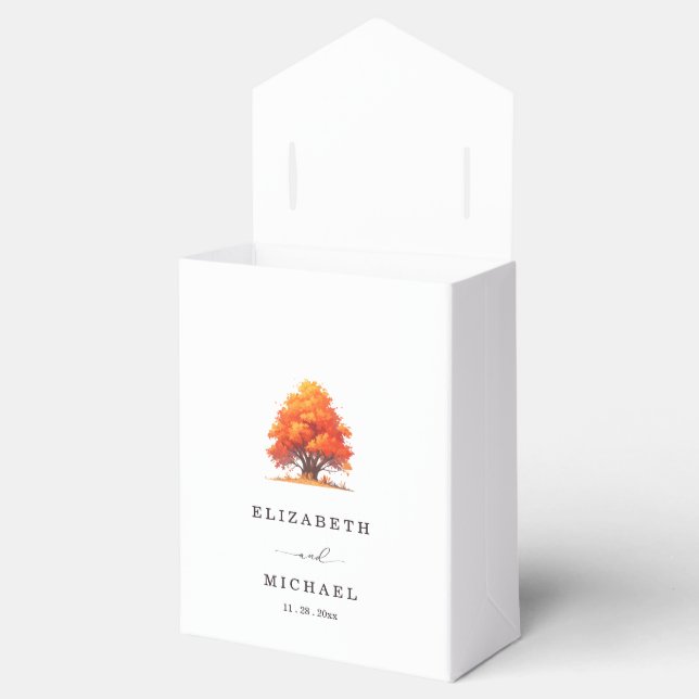 Elegant Fall Wedding Rustic Autumn Tree Wedding  Favour Box (Opened)