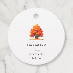 Elegant Fall Wedding Rustic Autumn Tree Wedding  Favour Tags