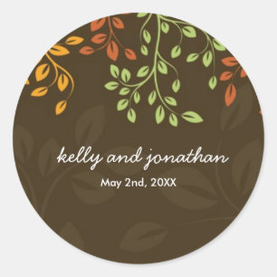 Elegant Fall Wedding Stickers