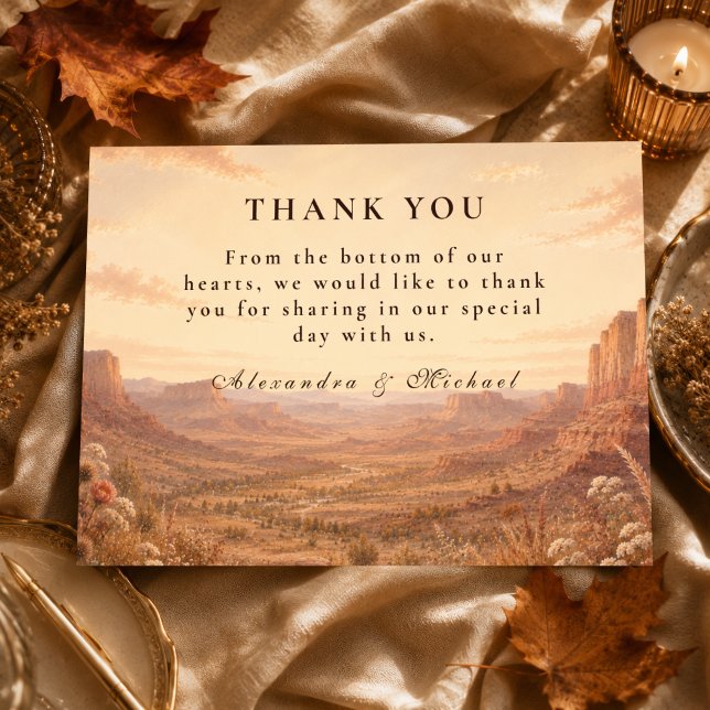 Elegant Fall Western Wedding Thank You Card (Creator Uploaded)