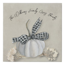 Elegant  Fall White Pumpkin Thanksgiving Family