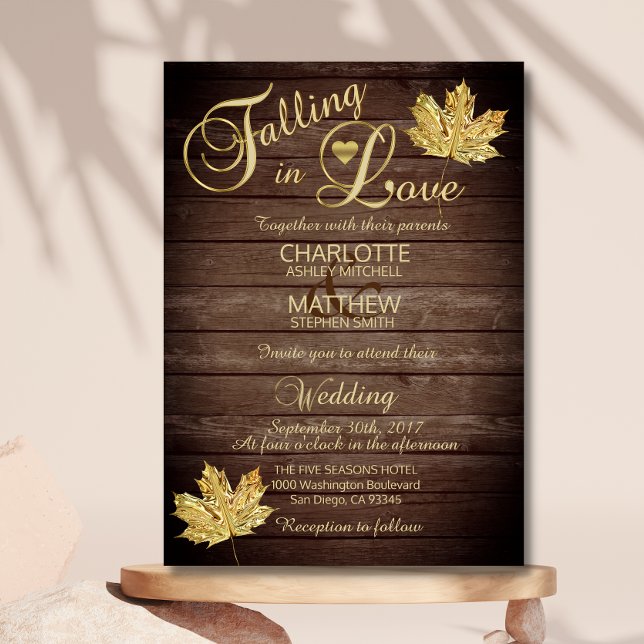 Elegant FALLING in LOVE Rustic Country Wedding Invitation (Creator Uploaded)
