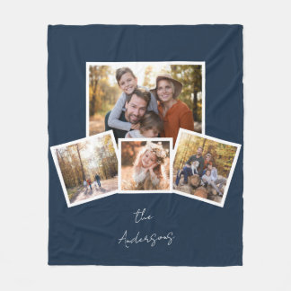 elegant family 4 photo stylish gift  fleece blanket