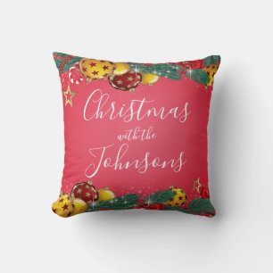 Elegant Family Christmas Custom Cushion