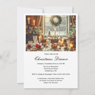Elegant Family Christmas Dinner Invitation