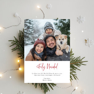 Elegant Family Fun Photo Feliz Navidad Christmas Holiday Card