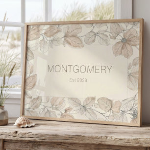 Elegant Family Last Name Wall Art Minimalist Sign