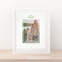 Elegant family monogram photo wall art