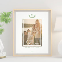 Elegant family monogram photo wall art