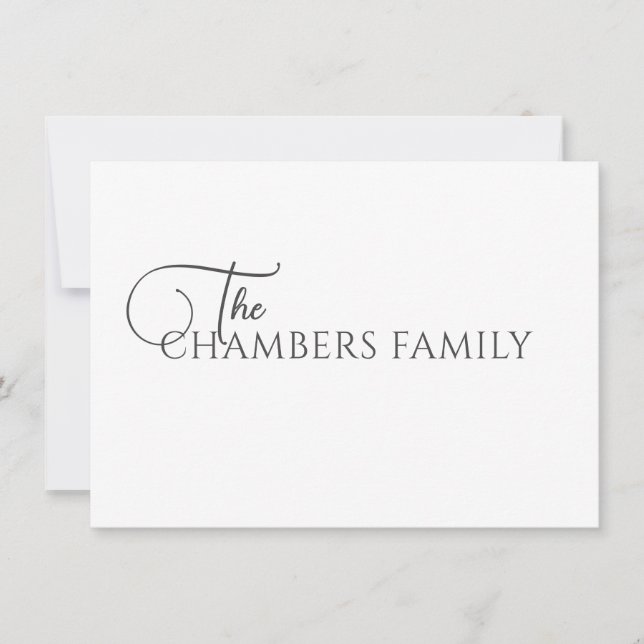 Elegant Family Name Card (Front)