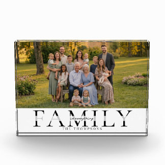 Elegant Family Name Keepsake Photo Gift Block