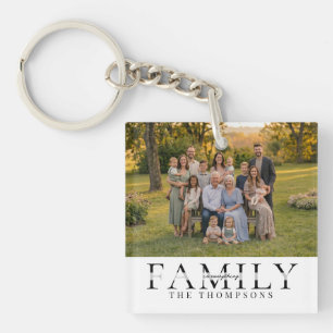 Elegant Family Name Keepsake Photo Gift Key Ring