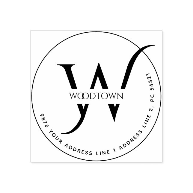 Elegant Family Name return address Rubber Stamp (Imprint)