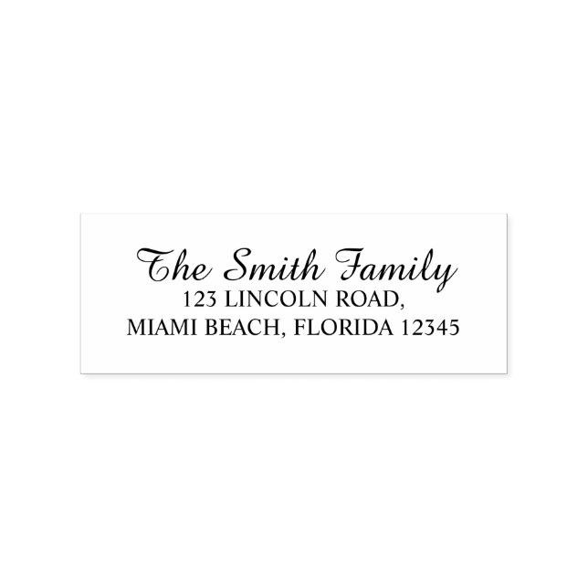 Elegant Family Name Return Address Rubber Stamp (Imprint)