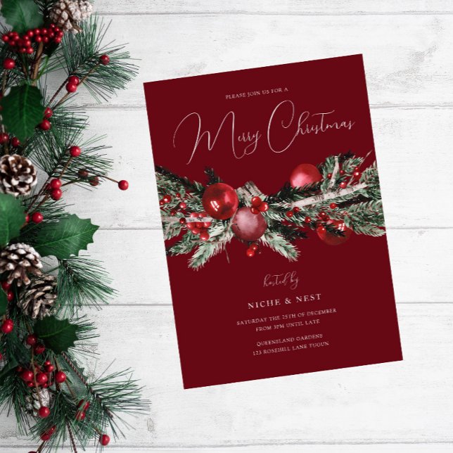 Elegant Family or Office Christmas Day Party  Invitation (Creator Uploaded)