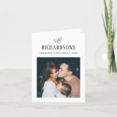 Elegant Family Photo and Name | Season's Greetings Holiday Card (Front)