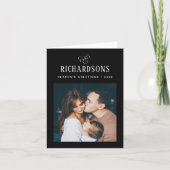 Elegant Family Photo and Name | Season's Greetings Holiday Card (Front)