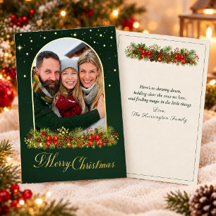 Elegant Family Photo Arch Vintage Merry Christmas