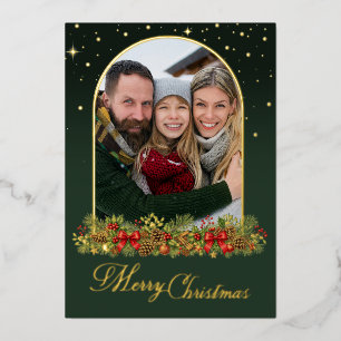 Elegant Family Photo Arch Vintage Merry Christmas