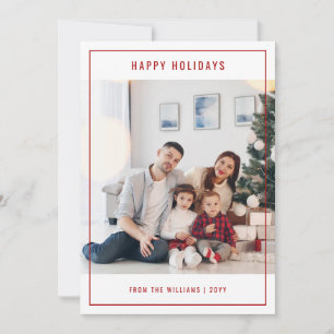 Elegant Family Photo Christmas Happy Holiday Card