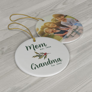 Elegant Family Photo Christmas Keepsake Ceramic Tree Decoration